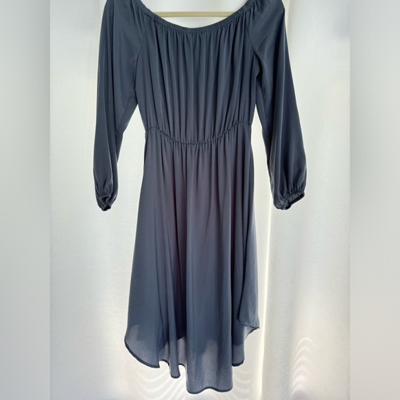 Blue size s midi with sleeves high low dress - Picture 1 of 6